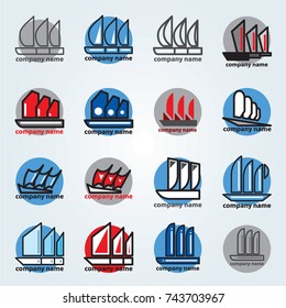 Vector set of ship logos graphic templates