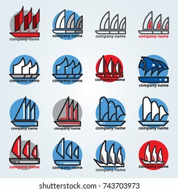 Vector set of ship logos graphic templates