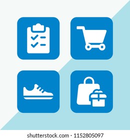 vector set. shoe, cart of ecommerce, shopping list and shopping bag illustration for web and graphic design