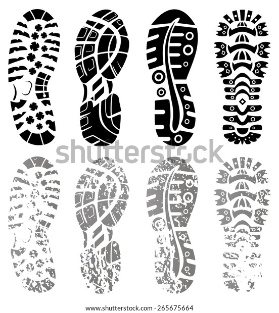 Vector Set Shoe Tracks Stock Vector (Royalty Free) 265675664 | Shutterstock