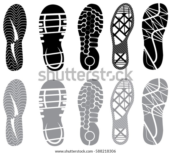 Vector Set Shoe Tracks Stock Vector (Royalty Free) 588218306