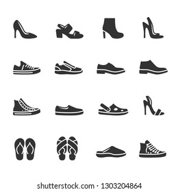 Vector set of shoes icons.