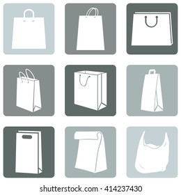 Vector Set of  Shopping Bags Icons