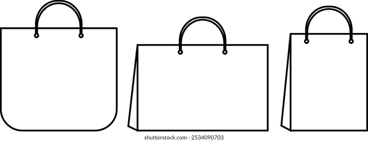 Vector conjunto de bolsos de compras de diversos tamaños y Formas