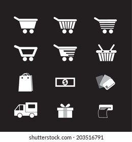 vector set shopping cart icon
