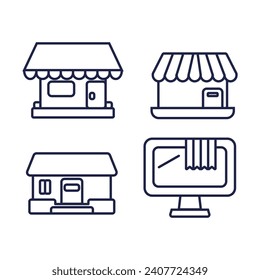 vector set of shopping concept icons