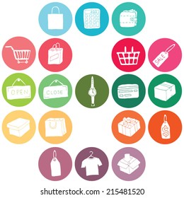 vector set of shopping icon