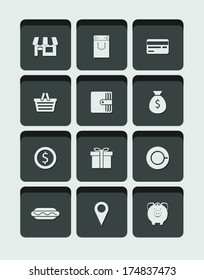 vector set of shopping icons