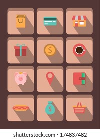 vector set of shopping icons