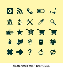 Vector set of shopping, office and eco icons