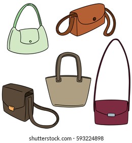vector set of shoulder bag