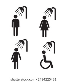 Vector set of shower room icons