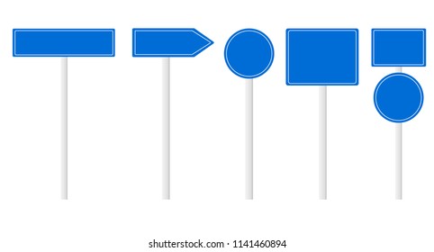 Vector set of signpost on isolated white background.