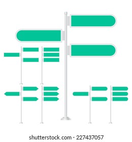 Vector set of signpost on isolated white background