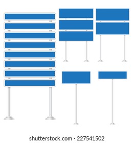 Vector set of signpost on isolated white background