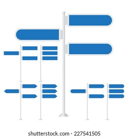 Vector set of signpost on isolated white background