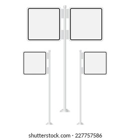 Vector set of signpost on isolated white background