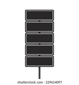 Vector set of signpost on isolated white background