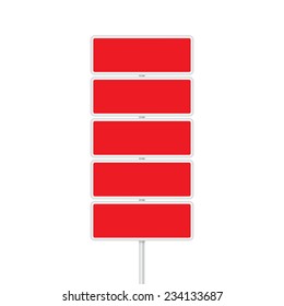 Vector set of signpost on isolated white background