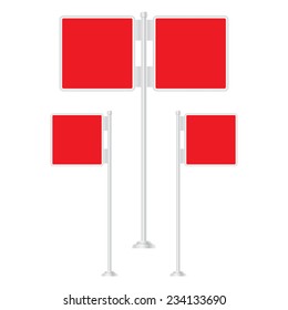 Vector set of signpost on isolated white background