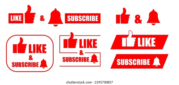 Vector set of signs Like and subscribe