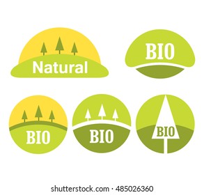 Vector a set of signs on ecology.Vector eco illustration Background advertising leaflet cards invitation eco labels. Banners for  website elements of design ecological  organization for natural food
