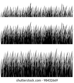 vector set of silhouette grass