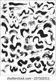 Vector set of the silhouette grungy brushes