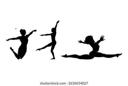 Silhueta de ginástica de conjunto de vetores