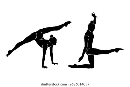 Silhueta de ginástica de conjunto de vetores
