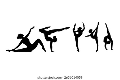 Vector set Silhouette of Gymnastic