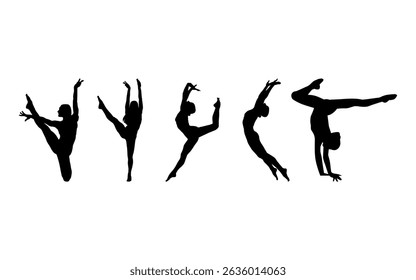 Vector set Silhouette of Gymnastic