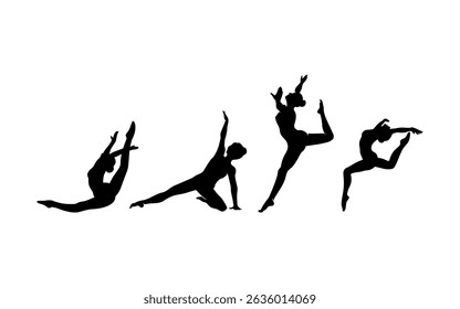 Vector set Silhouette of Gymnastic