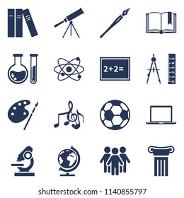 Vector Set of Silhouette Icons - School Subject Icons. Education Symbols