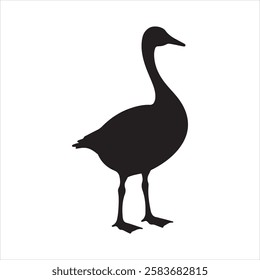 Vector Set of silhouettes of ducks