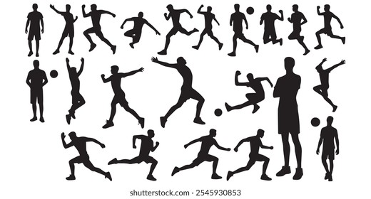 Vector set of silhouettes of people	