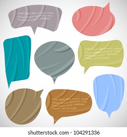  Vector set of silk speech bubbles