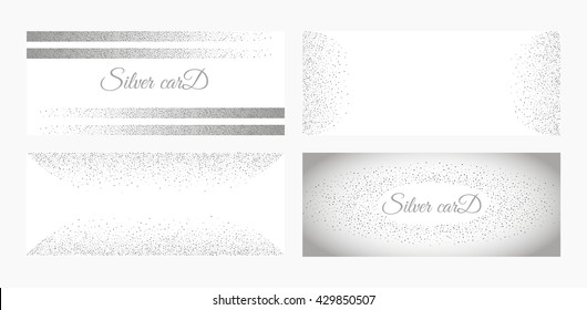 Vector set silver banner on white background. Silver and platinum card for flyers, web, vip, certificate, gift, shopping, and others premium goods.