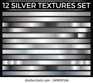 Vector Set Silver Gradients  Silver Squares Collection  Textures Group Eps 10