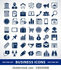 Vector Set Of Simple Business Icons.