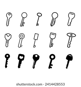 vector set of simple door lock icons ,lock icon 