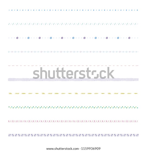 Vector set of simple\
hand drawn borders