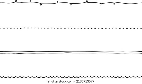 Vector set of simple handwritten lines