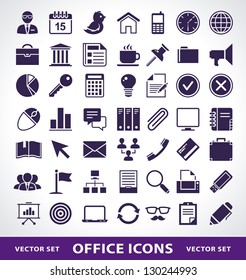 Vector set of simple office life icons.