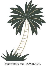 Vector set of simple palm trees. on white background