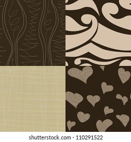 vector set of simple seamless patterns