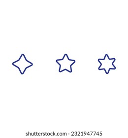 Conjunto vectorial de símbolos de estrellas simples. Colección de iconos de estrella 