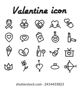 conjunto de vectores de iconos de San Valentín simples 