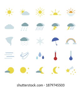 vector set of simple weather icons