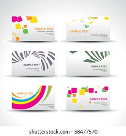 vector set of six card